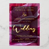 Invitation classique, élégante Rose Mariage Foil (Recto)