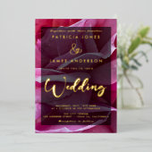 Invitation classique, élégante Rose Mariage Foil (Debout devant)