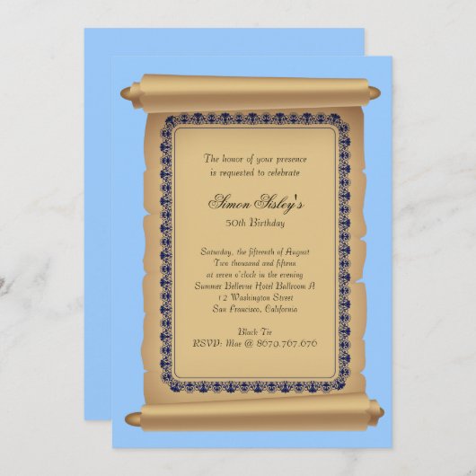 Invitation classique en rouleau (Devant / Derrière)