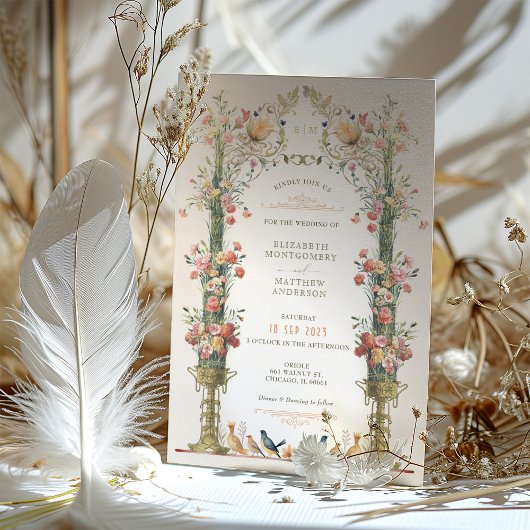 Invitation classique Enchanted Garden Wedding