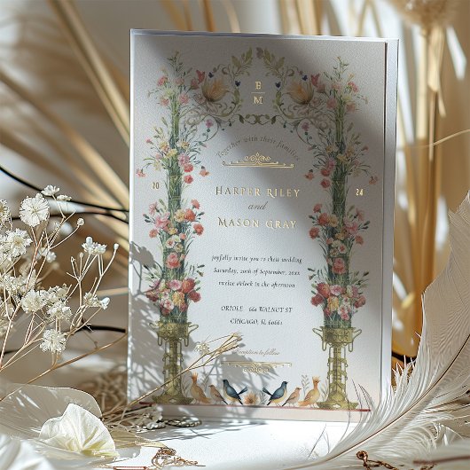 Invitation classique Enchanted Garden Wedding