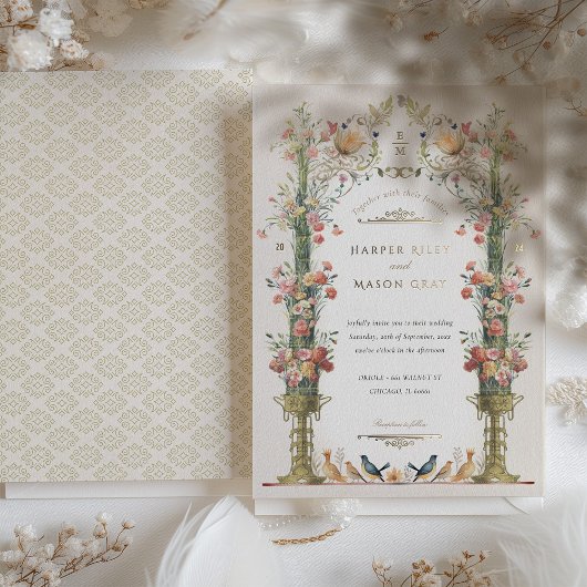 Invitation classique Enchanted Garden Wedding