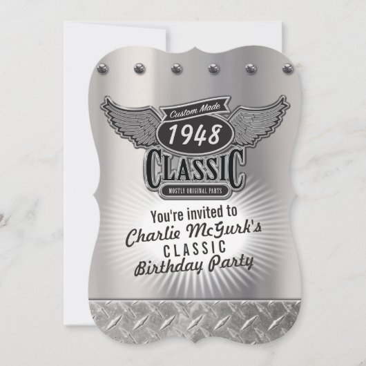 Invitation classique faite sur commande de fête (Devant)