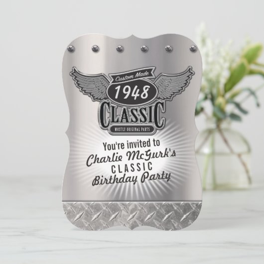 Invitation classique faite sur commande de fête (Debout devant)