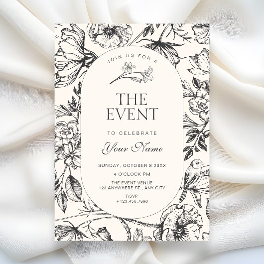 Invitation Classique floral artistique 
