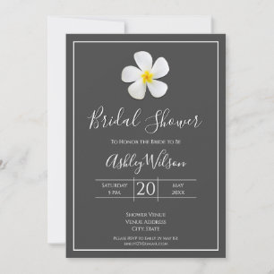 Invitation Classique Formelle moderne, Blanc sur gris foncé,