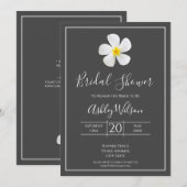 Invitation Classique Formelle moderne, Blanc sur gris foncé, (Devant / Derrière)