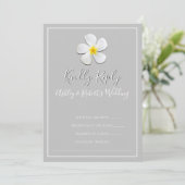 Invitation Classique Formelle moderne, Blanc sur Mariage gris (Debout devant)