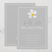 Invitation Classique Formelle moderne, Blanc sur Mariage gris (Devant / Derrière)