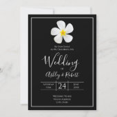 Invitation Classique Formelle Moderne, Blanc sur Noir, Mariag (Devant)