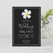 Invitation Classique Formelle Moderne, Blanc sur Noir, Mariag (Debout devant)