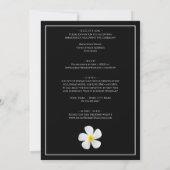 Invitation Classique Formelle Moderne, Blanc sur Noir, Mariag (Dos)