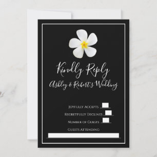 Invitation Classique Formelle Moderne, Blanc sur Noir Mariage