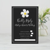 Invitation Classique Formelle Moderne, Blanc sur Noir Mariage (Debout devant)