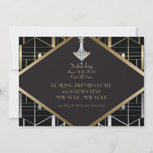 Invitation Classique Gatsby Déco Douche nuptiale (Dos)