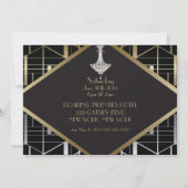 Invitation Classique Gatsby Déco Douche nuptiale (Dos)