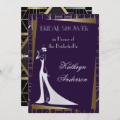 Invitation Classique Gatsby Déco Douche nuptiale (Devant / Derrière)