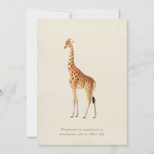 Invitation Classique Giraffe Neutre Genre (Dos)