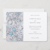 Invitation Classique Golden Lily Elégant Pastel Morris Mariag (Devant)