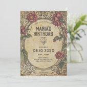 Invitation Classique gothique marron vintage (Debout devant)