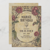 Invitation Classique gothique marron vintage (Devant / Derrière)