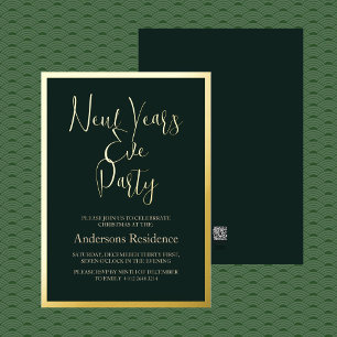 Invitation classique Green New Year's Eve Party