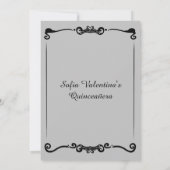 Invitation Classique gris noir Tiara Quinceanera (Dos)