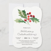 Invitation classique Holly Berry Fête (Devant)