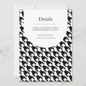 Invitation Classique Houndstooth Géométrique Noir et Blanc (Dos)