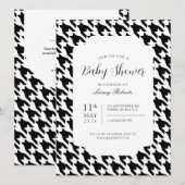 Invitation Classique Houndstooth Géométrique Noir et Blanc (Devant / Derrière)