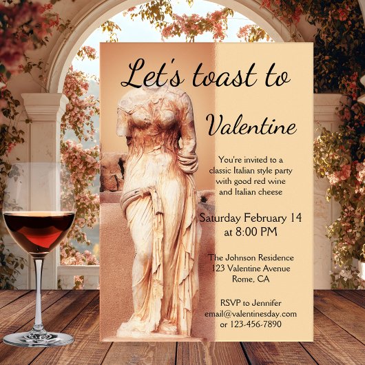 Invitation Classique Italien Amour Déesse Valentine Invitatio