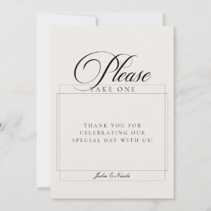 Invitation Classique ivoire, veuillez prendre une faveur pann