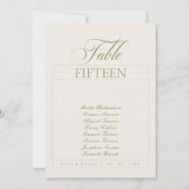 Invitation Classique Ivory Vert Calligraphie Nom Table Numéro (Devant)