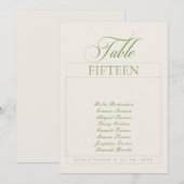 Invitation Classique Ivory Vert Calligraphie Nom Table Numéro (Devant / Derrière)