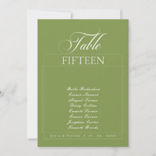 Invitation Classique Ivory Vert Calligraphie Nom Table Numéro