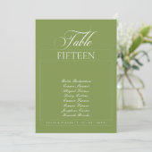 Invitation Classique Ivory Vert Calligraphie Nom Table Numéro (Debout devant)