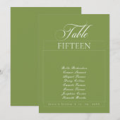 Invitation Classique Ivory Vert Calligraphie Nom Table Numéro (Devant / Derrière)