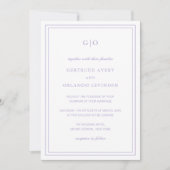 Invitation Classique Lilac QR Code Mariage élégant (Devant)