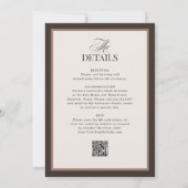 Invitation Classique Luxe | Code QR de réponse de mariage mar (Dos)