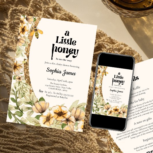 Invitation Classique | Maman à abeille |Un petit baby shower 