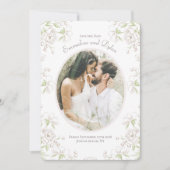 Invitation Classique Mariage Fleur Blanche Photo Save the Dat (Devant)