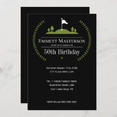 Invitation Classique moderne 50e anniversaire Golfer fête d'a (Devant / Derrière)