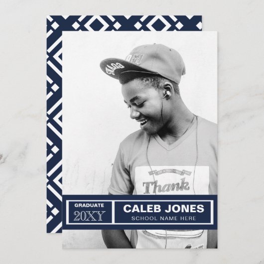 Invitation Classique Moderne Design élégant Élégant Photo Gra (Devant / Derrière)