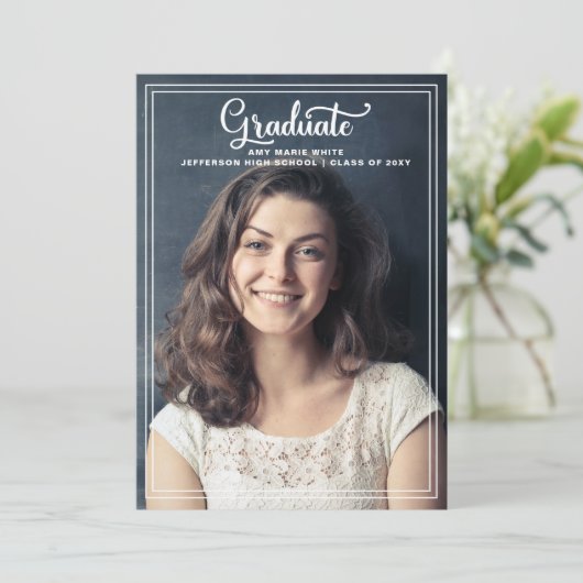 Invitation Classique Moderne Design élégant Élégant Photo Gra (Debout devant)