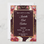 Invitation Classique Moderne Élégant Floral Mariage Simple Ph (Devant)