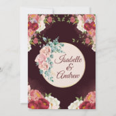 Invitation Classique Moderne Élégant Floral Mariage Simple Ph (Dos)