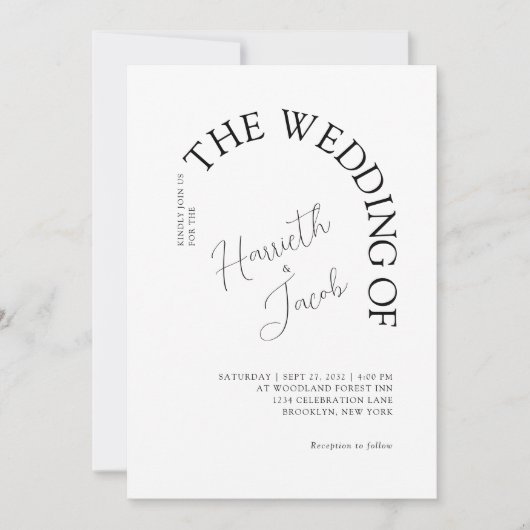 Invitation Classique moderne le Mariage photo Arch (Devant)