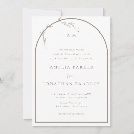 Invitation Classique moderne | Mariage officiel (Devant)