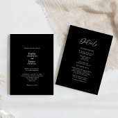 Invitation Classique moderne Noir simple tout en un Mariage