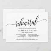 Invitation Classique moderne, répétition Mariage et dîner (Devant / Derrière)